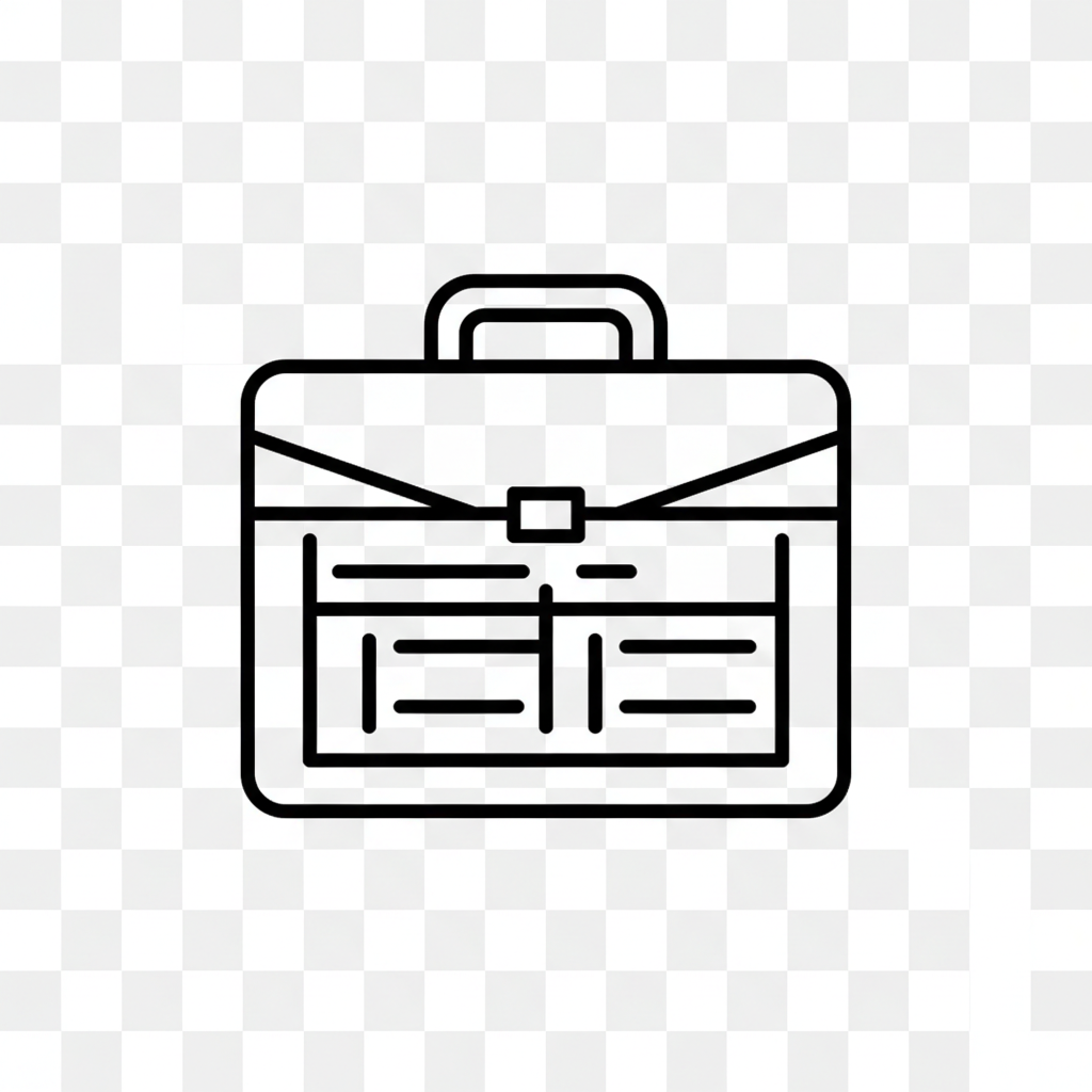 Use case icon — briefcase with layout grid for agencies.