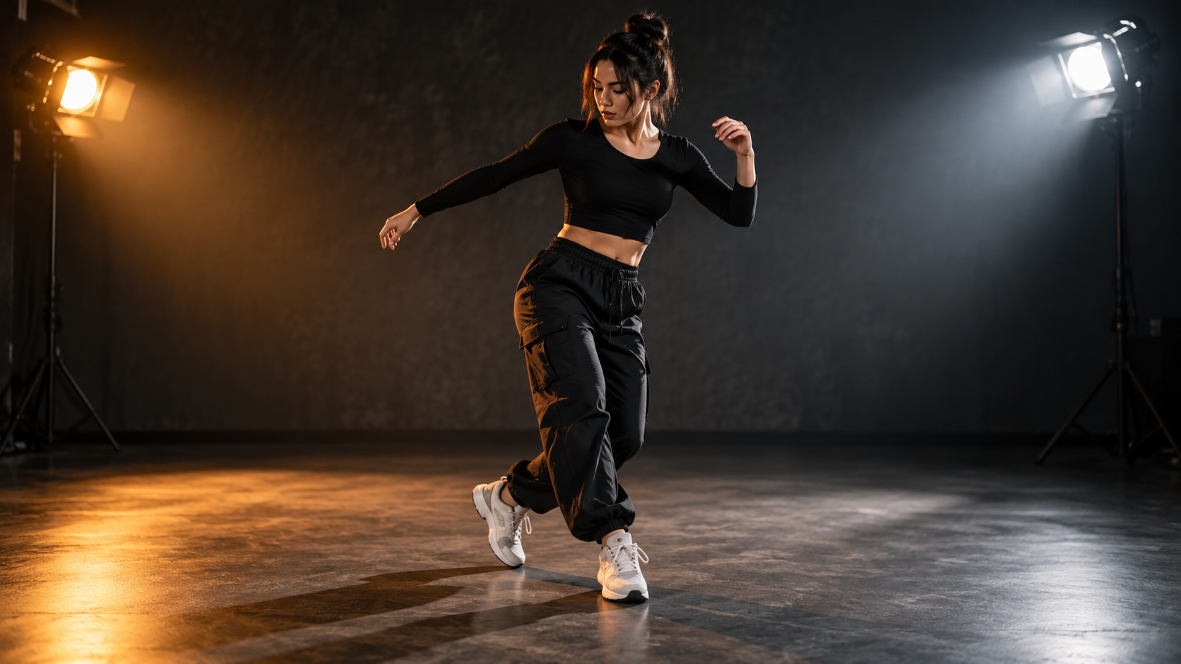 Studio footwork example
