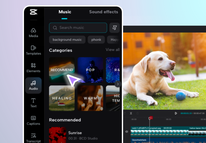 Add Music & Sound effects