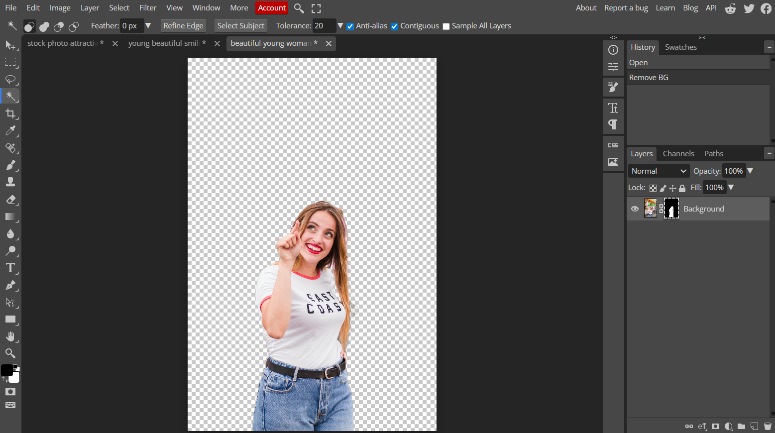 Photopea's interface