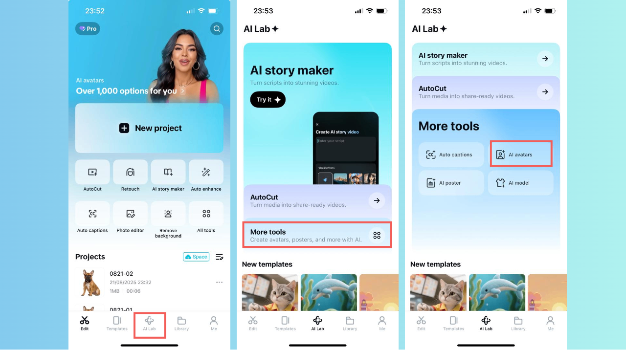 Access AI avatars