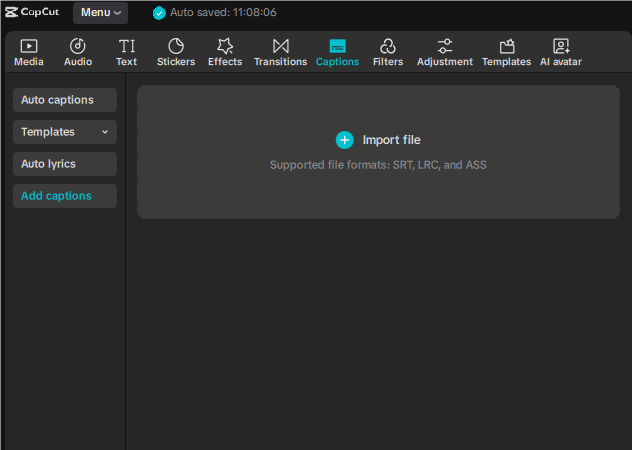 在CapCut中新增標題