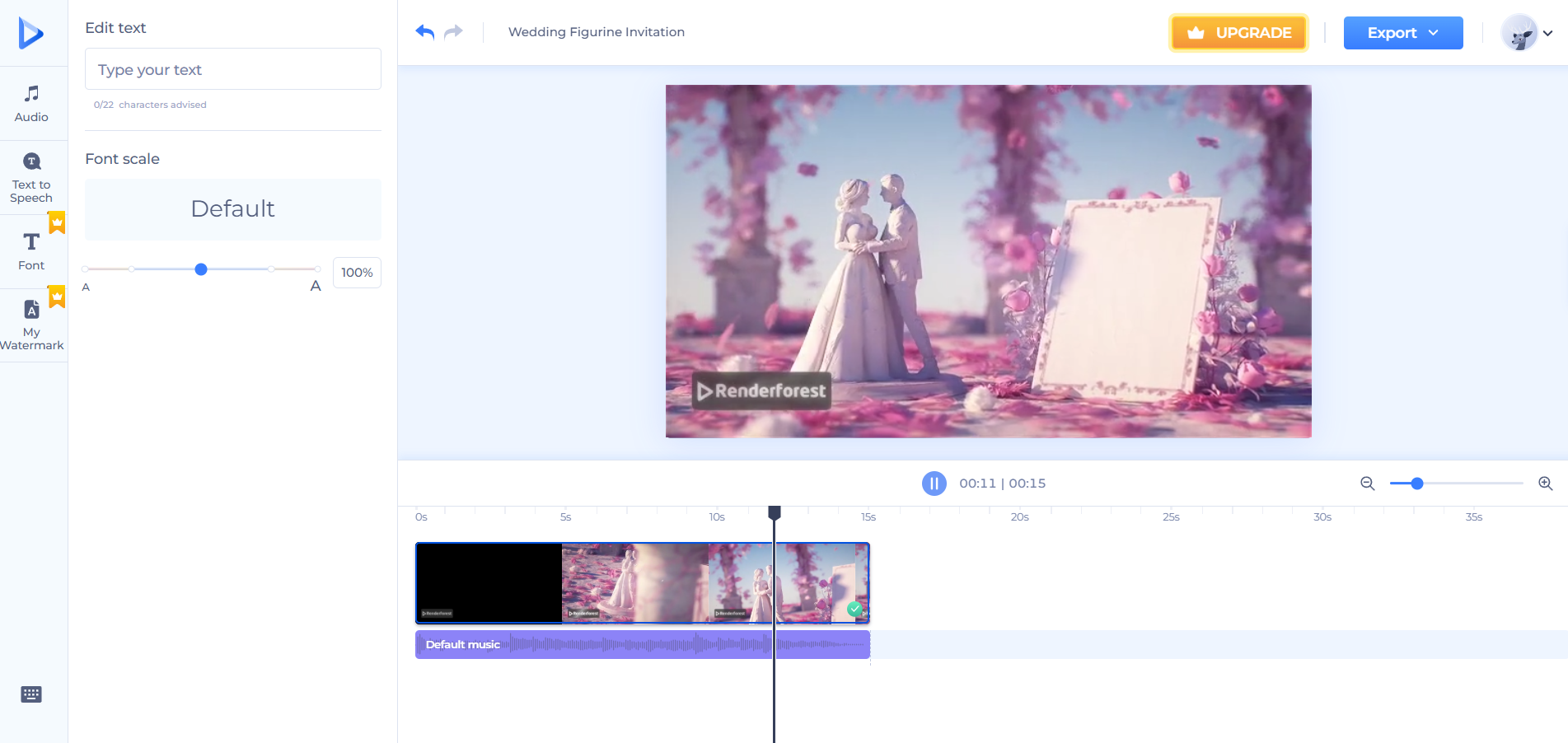 Renderforest interface