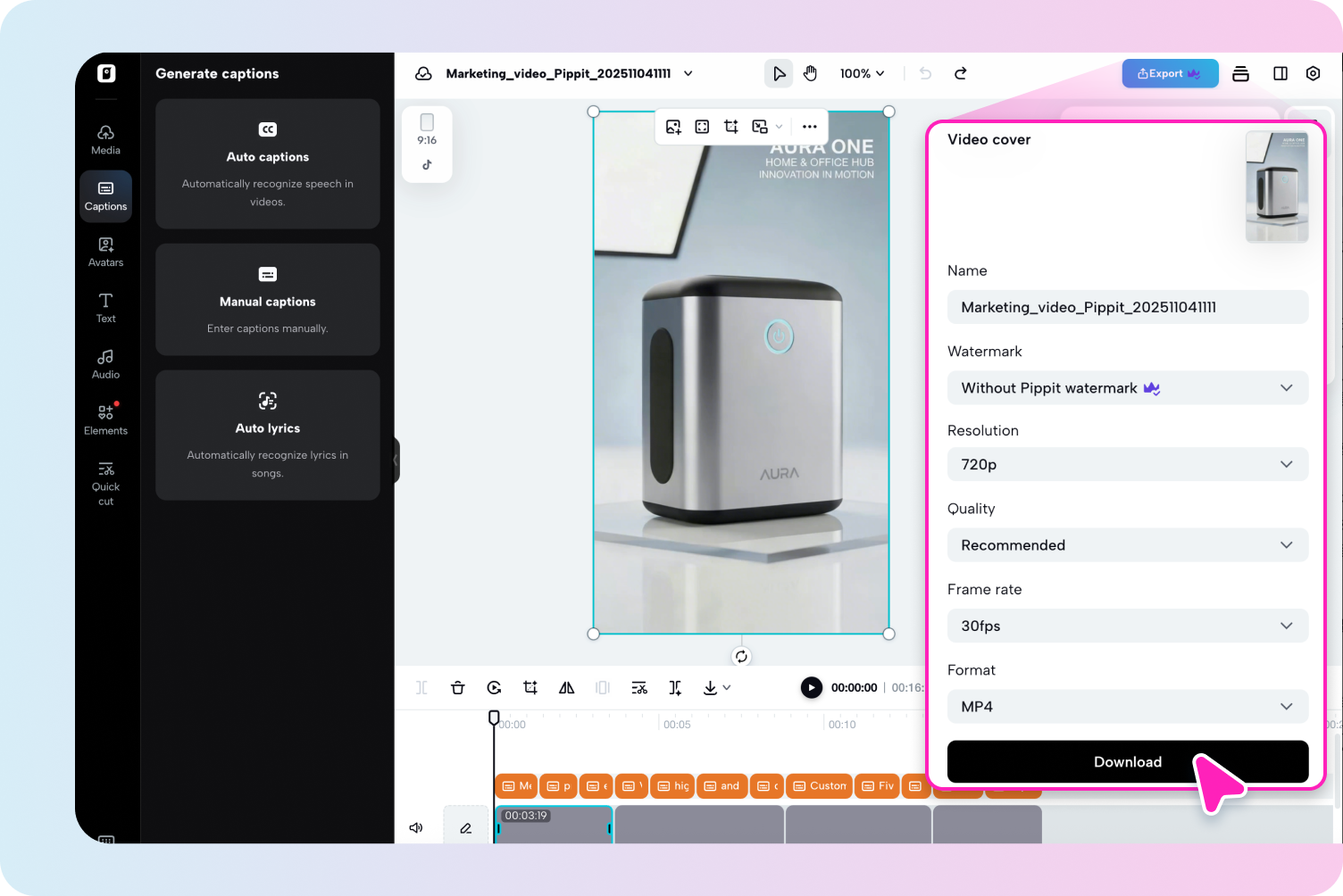 Export and share