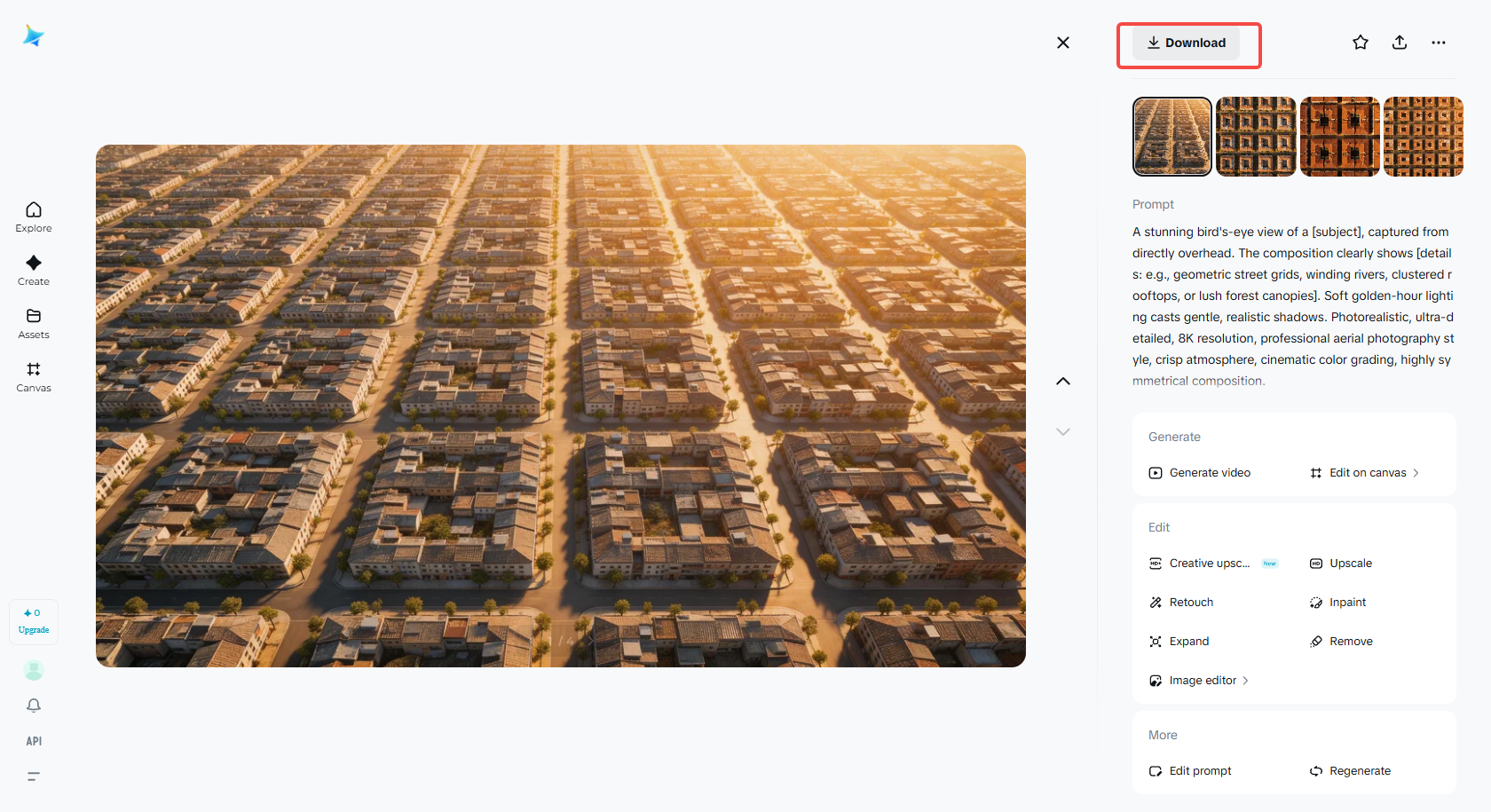 Memuat turun imej yang dijana akhir