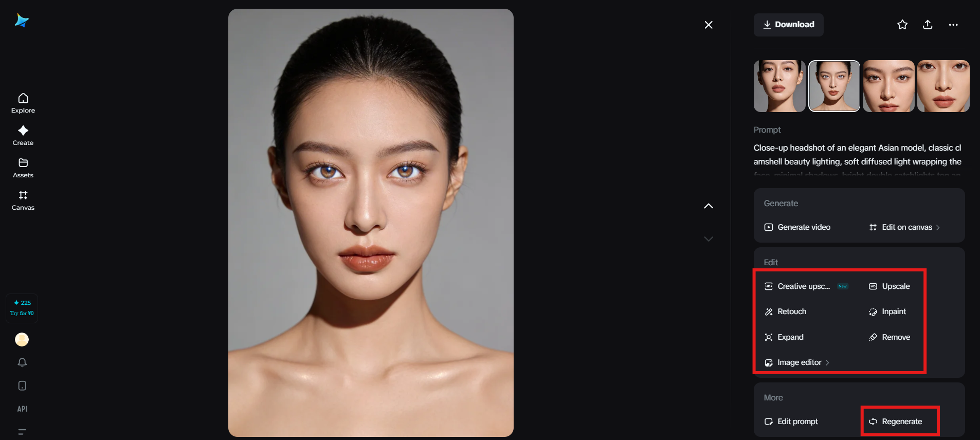 Rafinează imaginea generată