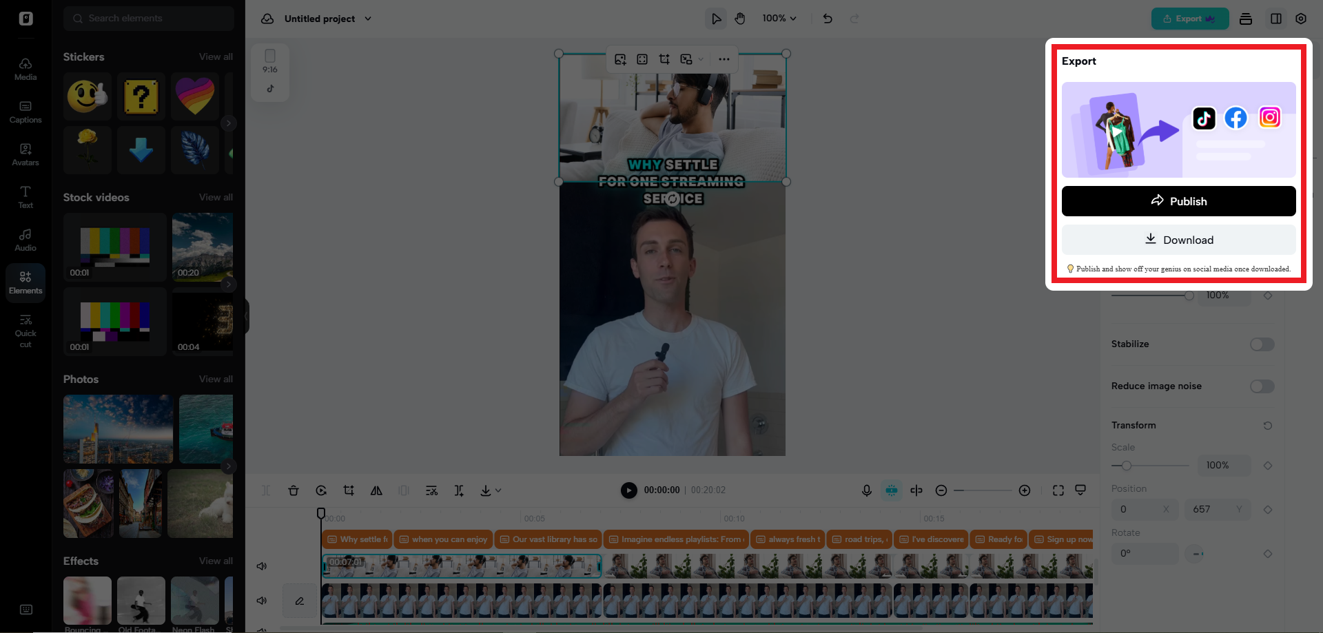 Export your video