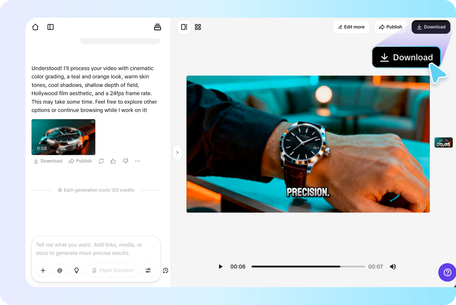 Export or share the video