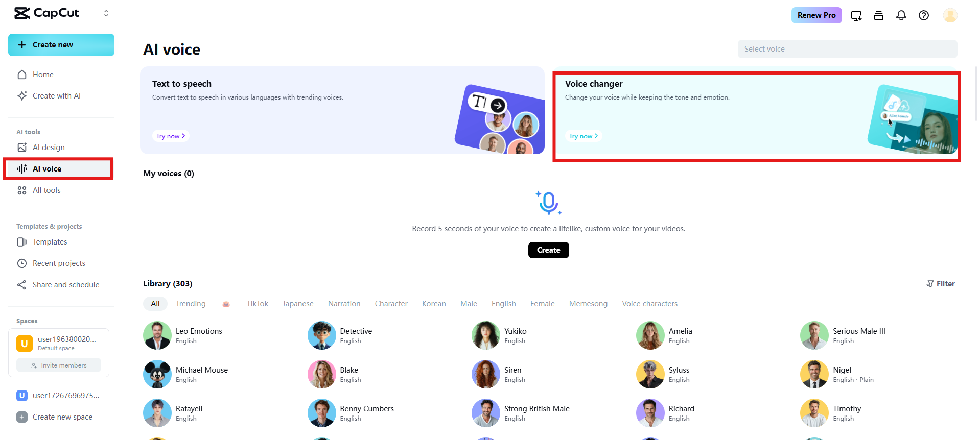 Access voice changer