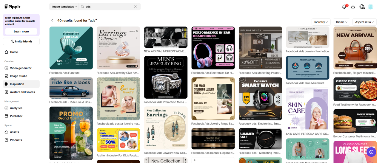 Pre-designed marketing templates