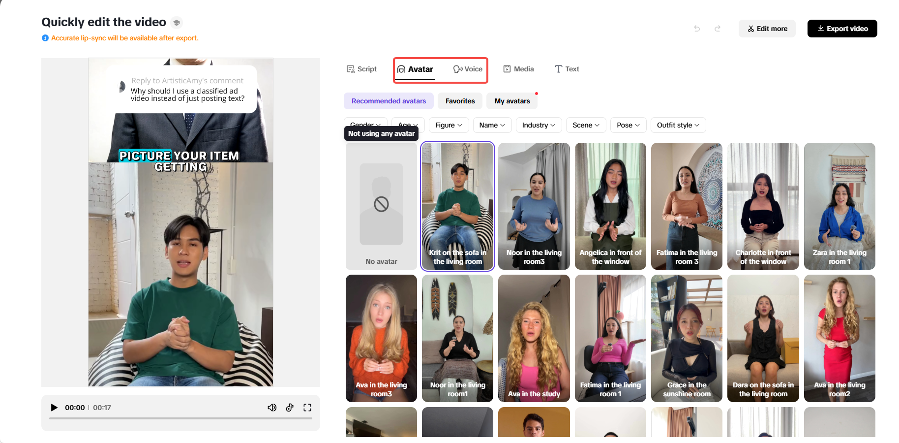 AI avatars and voice