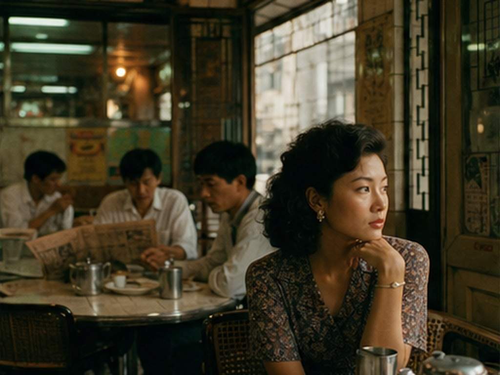 Hong Kong Retro Portrait Prompts promptes Beispiel 2 - Cha chaan teng mood