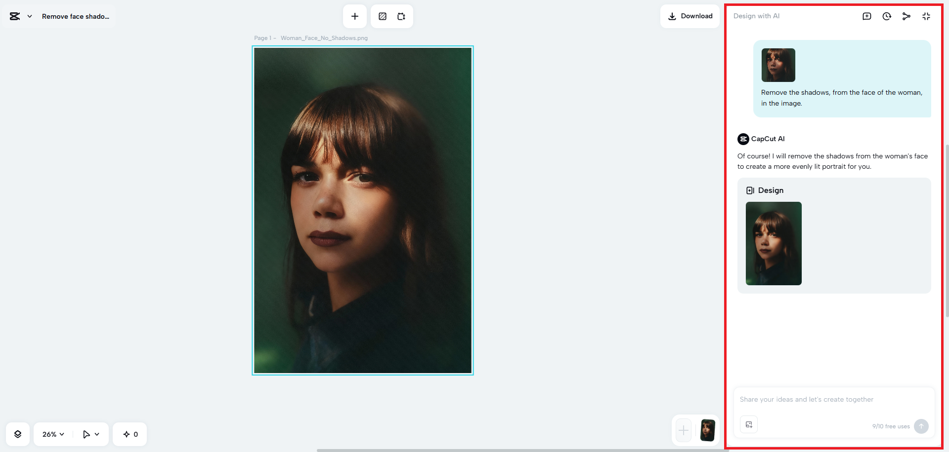Refine your image using AI prompts
