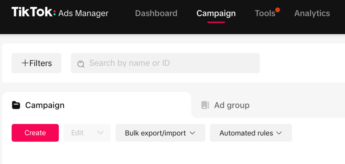 Launching the ad on TikTok