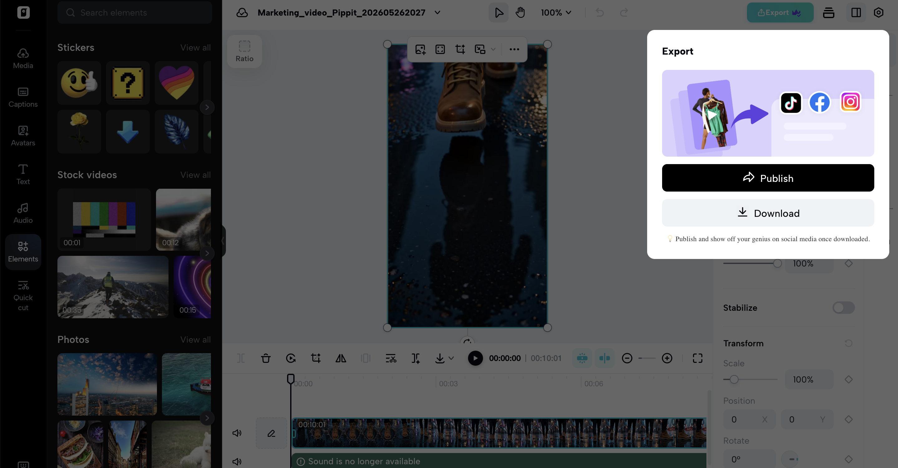 Export your video