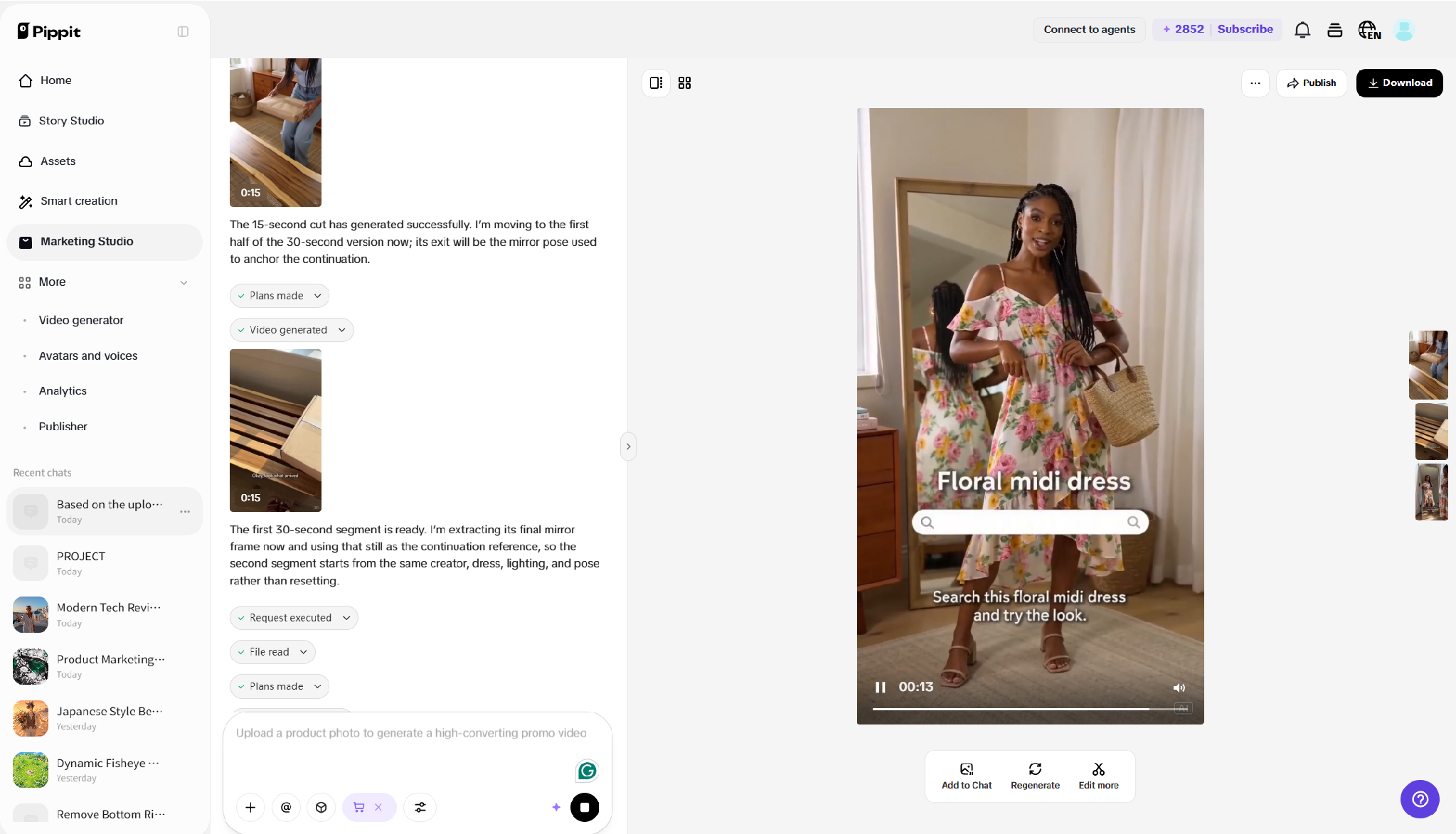 Review your generated videos