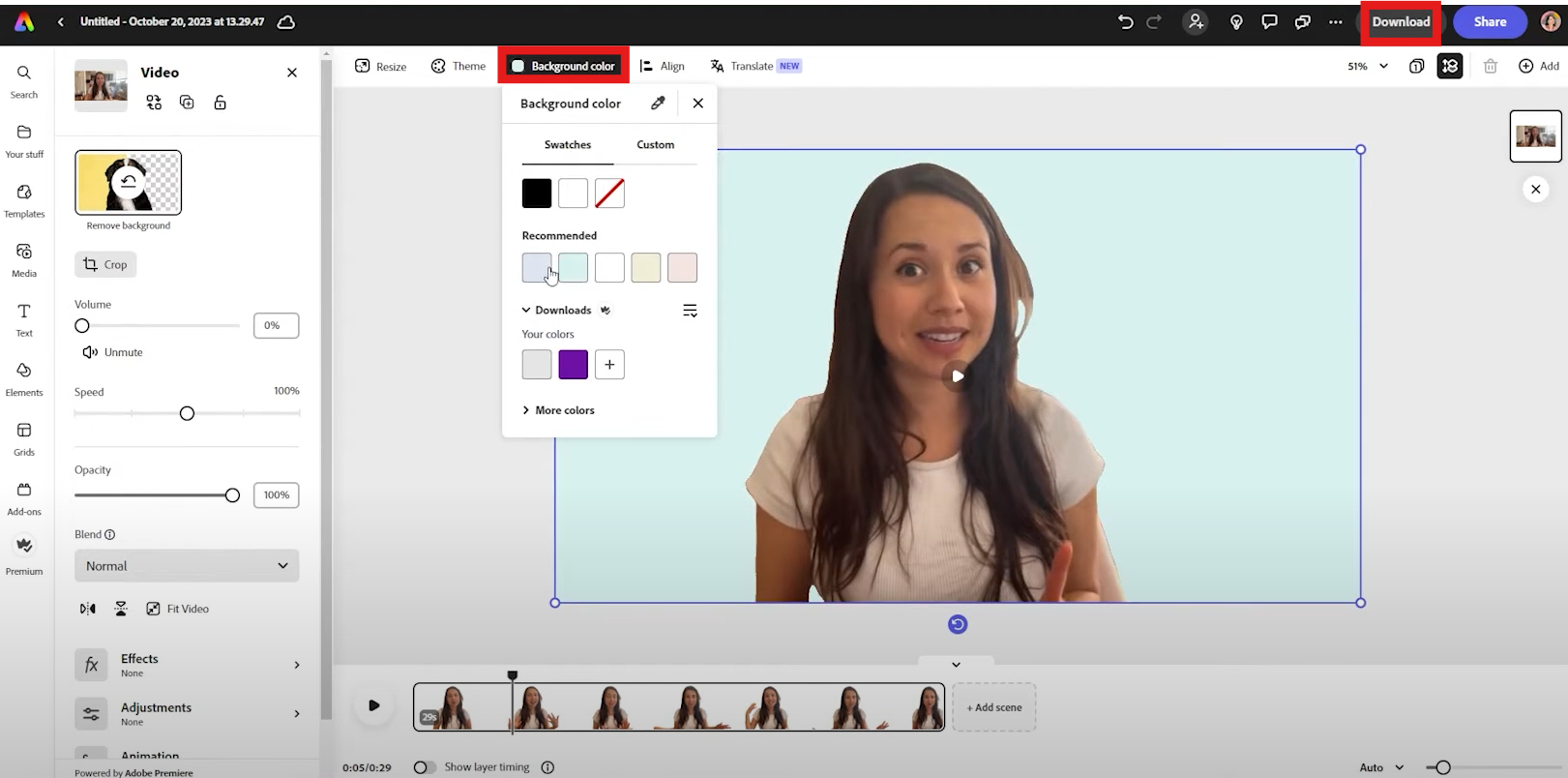 Customize and export video