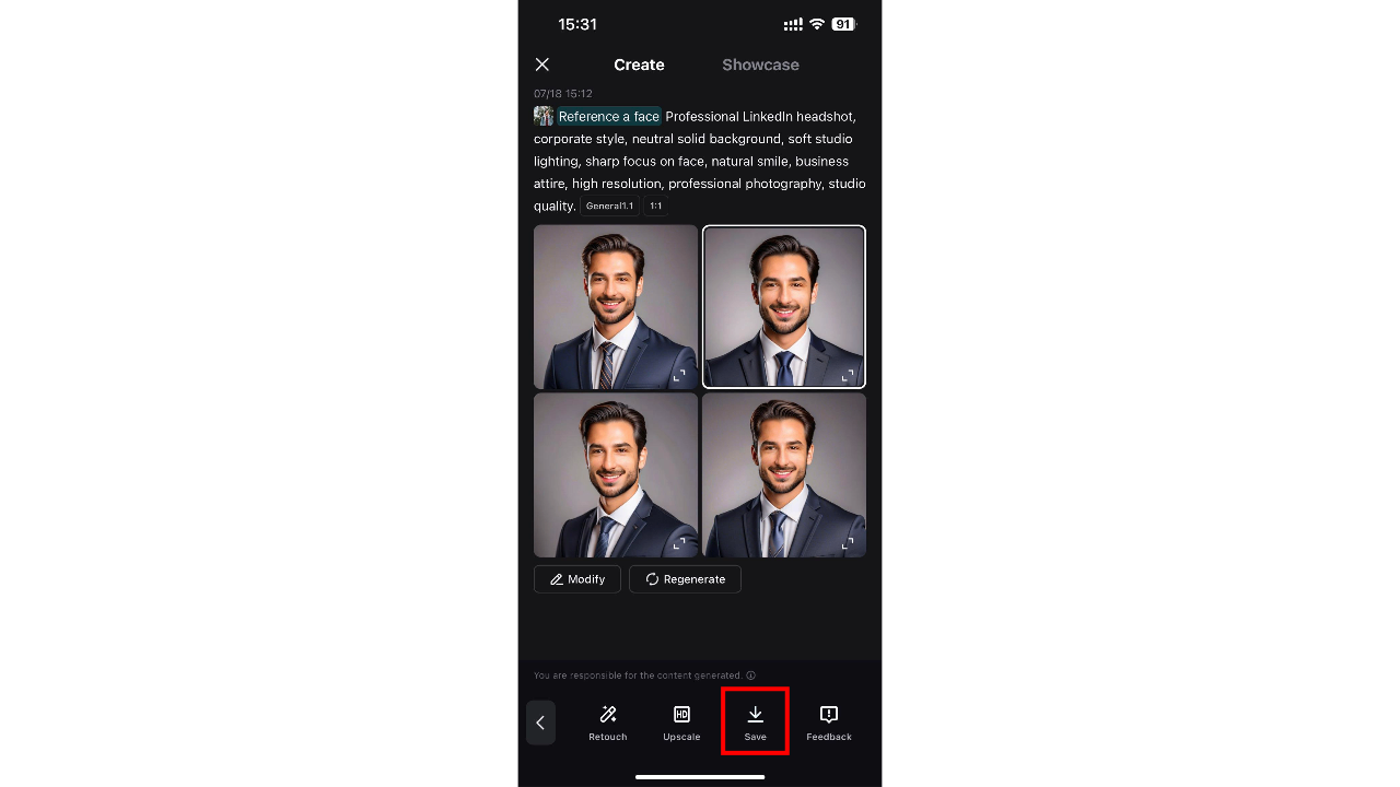 Κατεβάστε επαγγελματική φωτογραφία προφίλ παραγμένη με AI