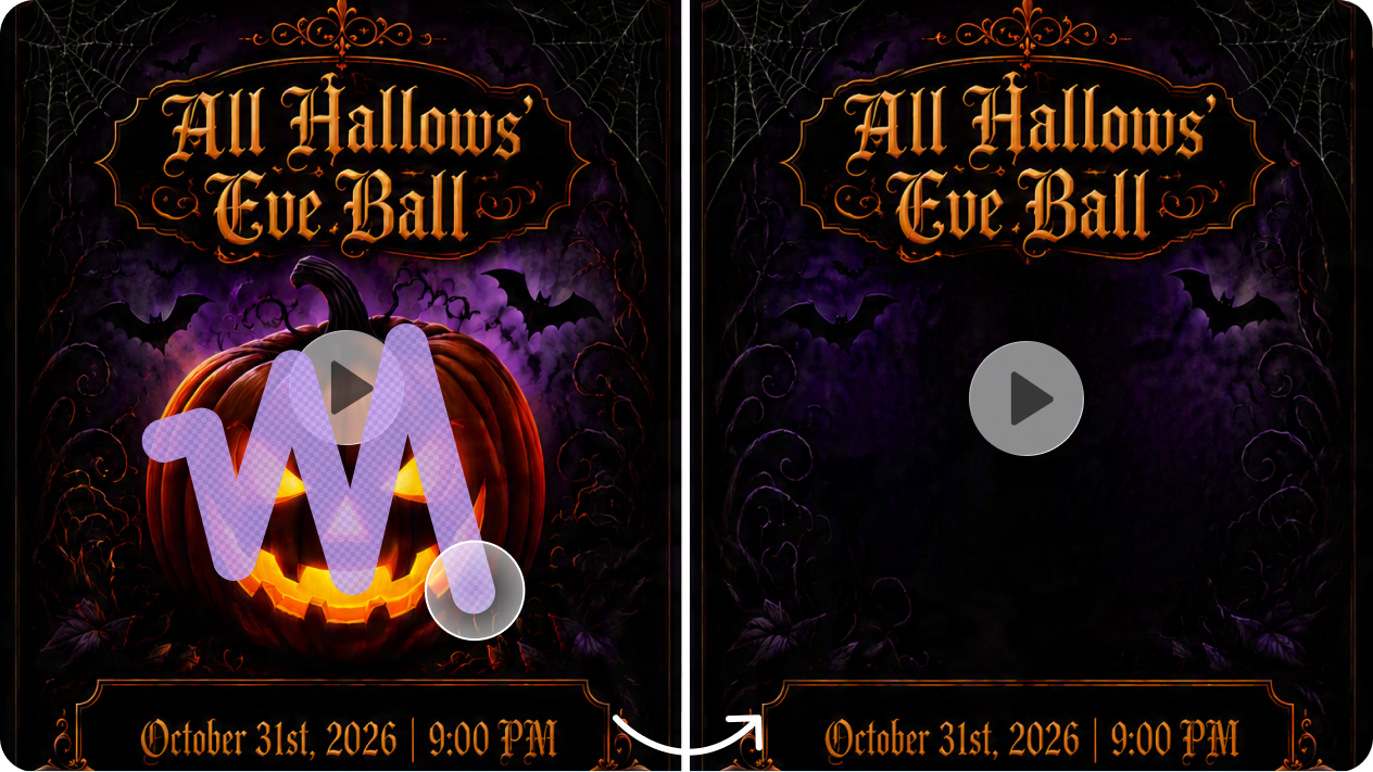 Edit Halloween invitation videos with precise local control
