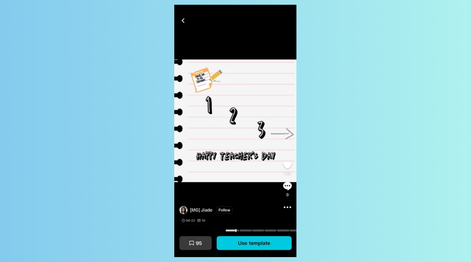 Happy teacher's day notebook-style video template