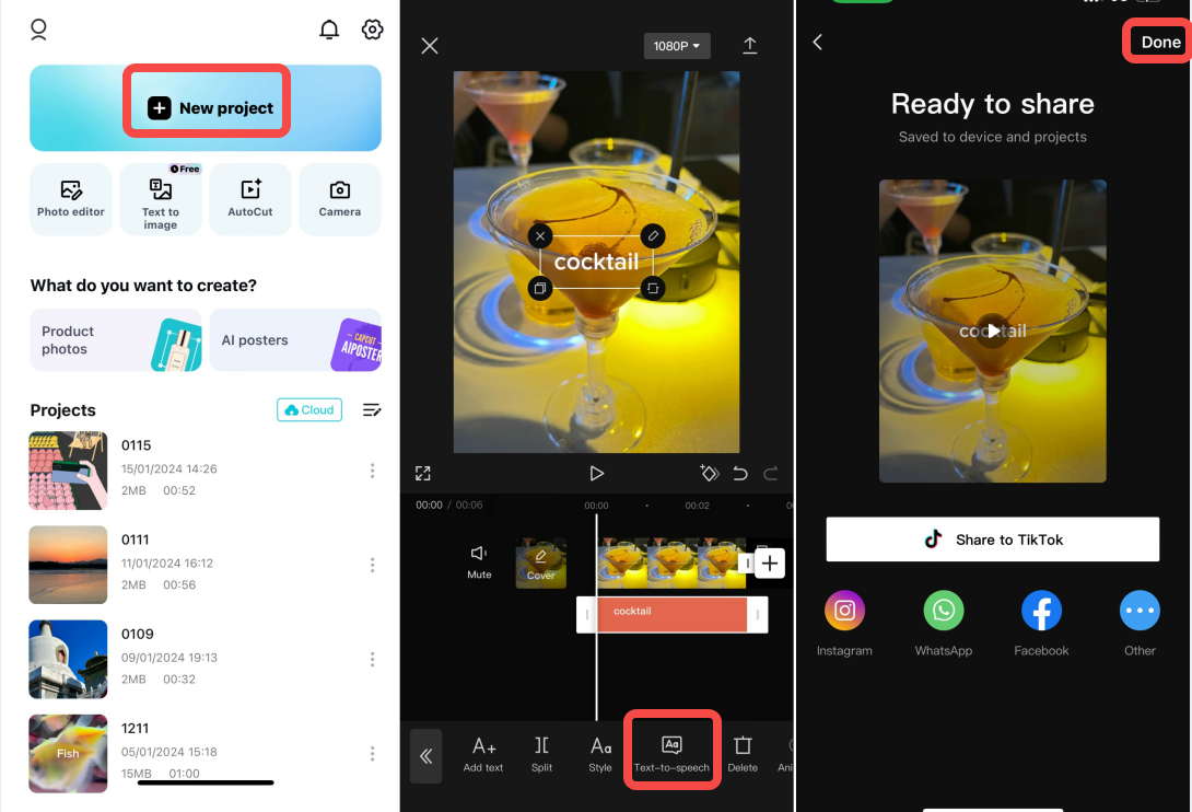 How to convert text to speech with CapCut on Android?