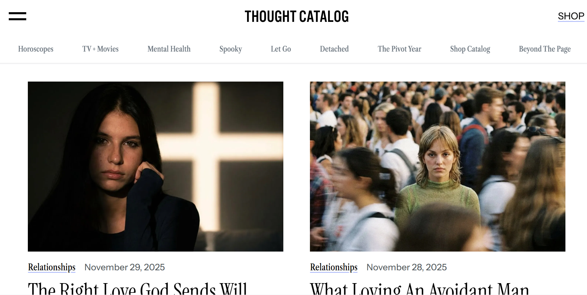 Interface of Thought Catalog