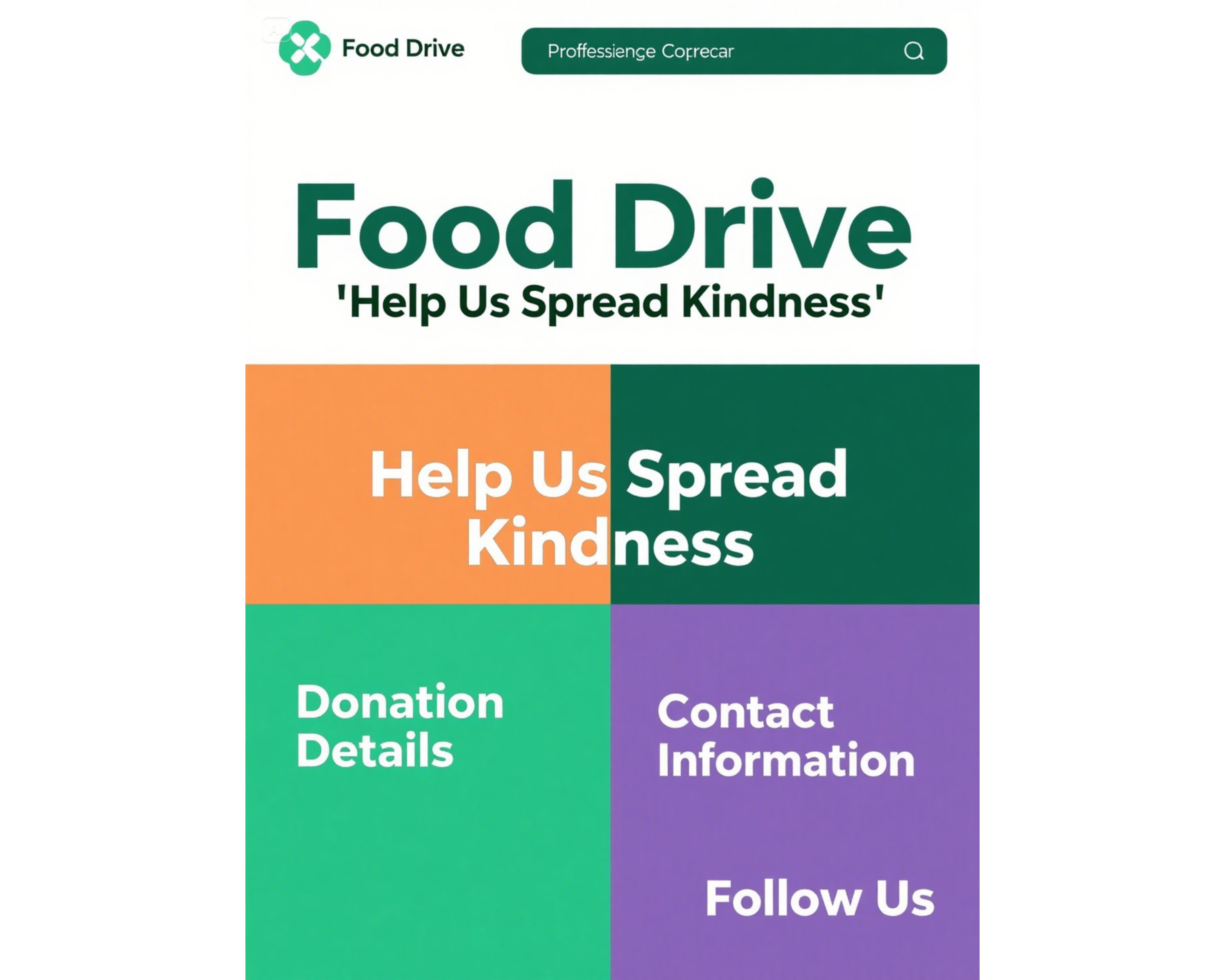 Dépliant de collecte de nourriture d'entreprise