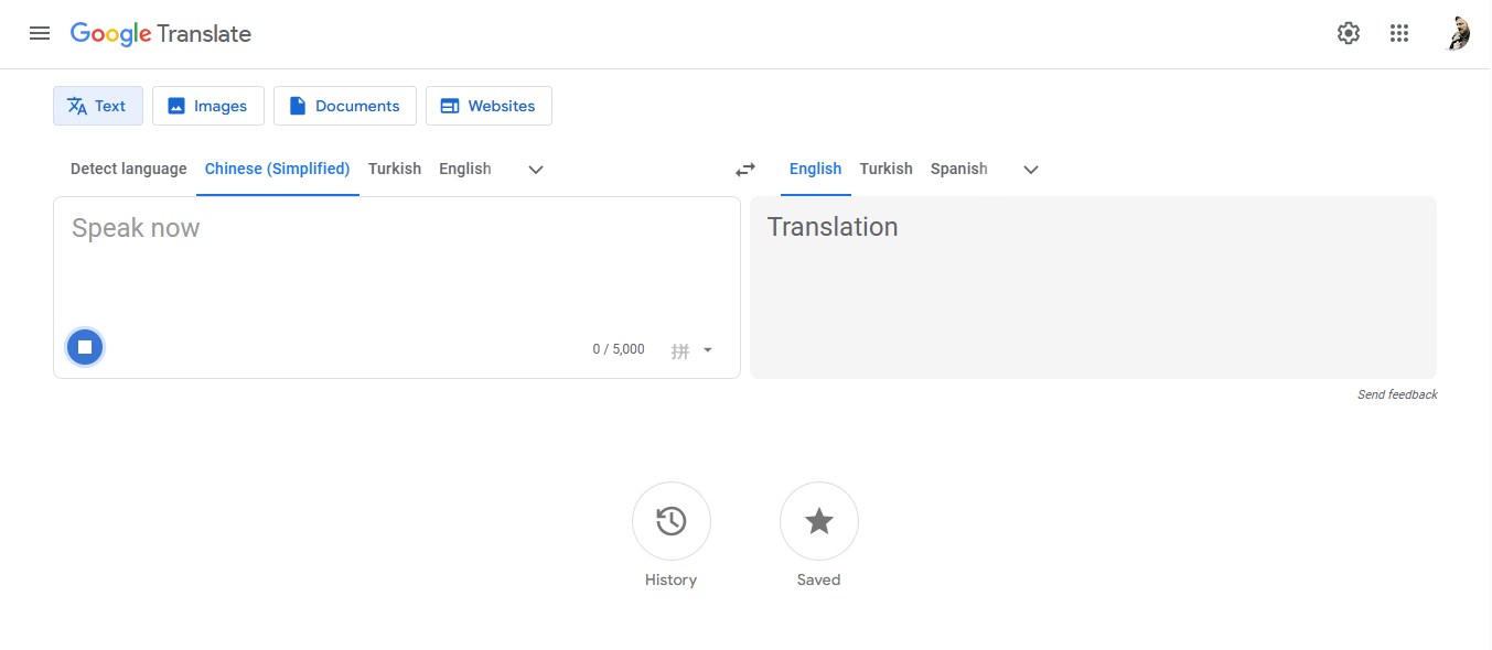 Google Translate kínai fordításhoz