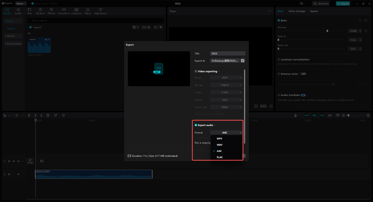 Convert FLAC to AAC