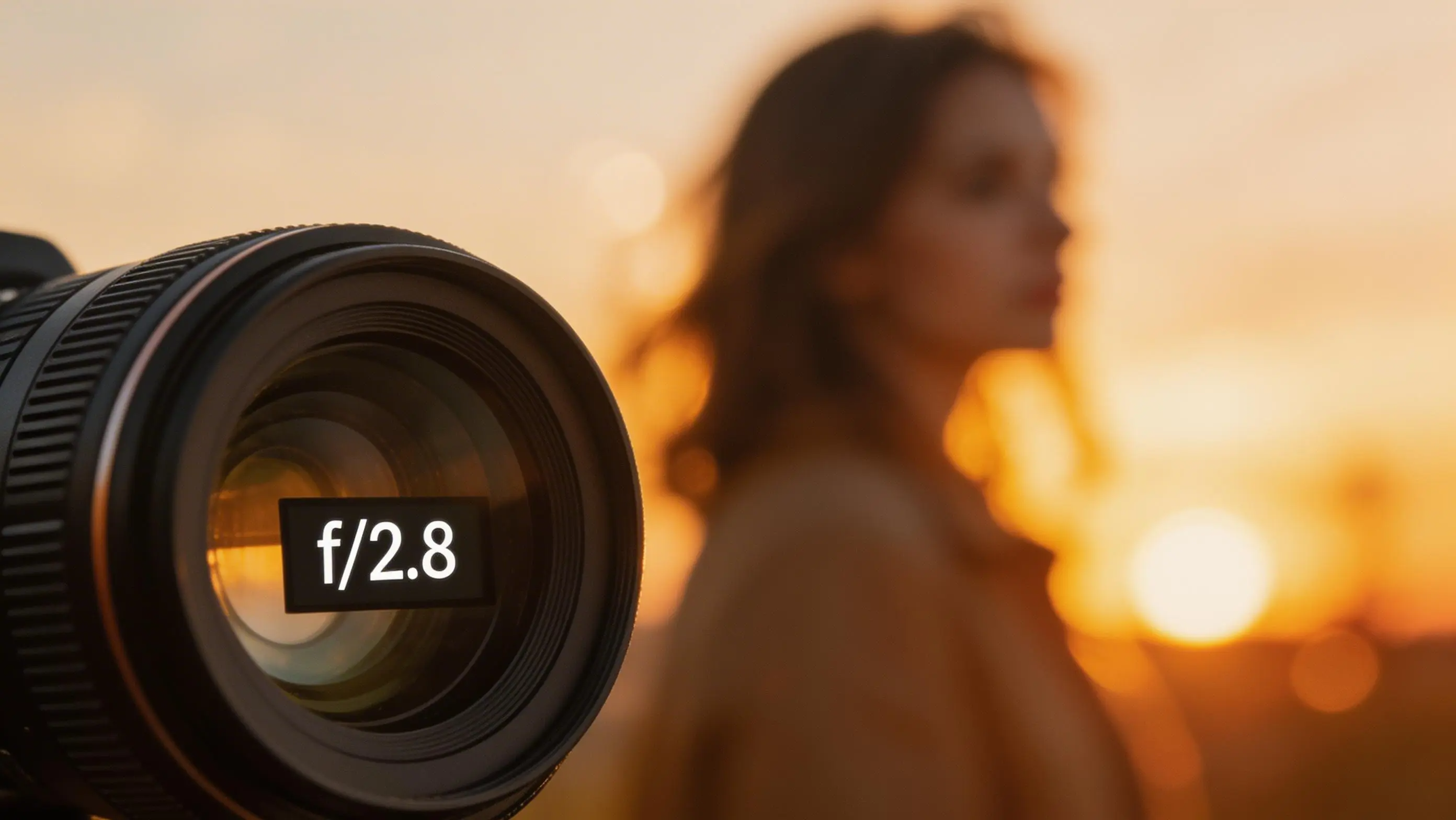 Camera lens set to f/2.8 aperture