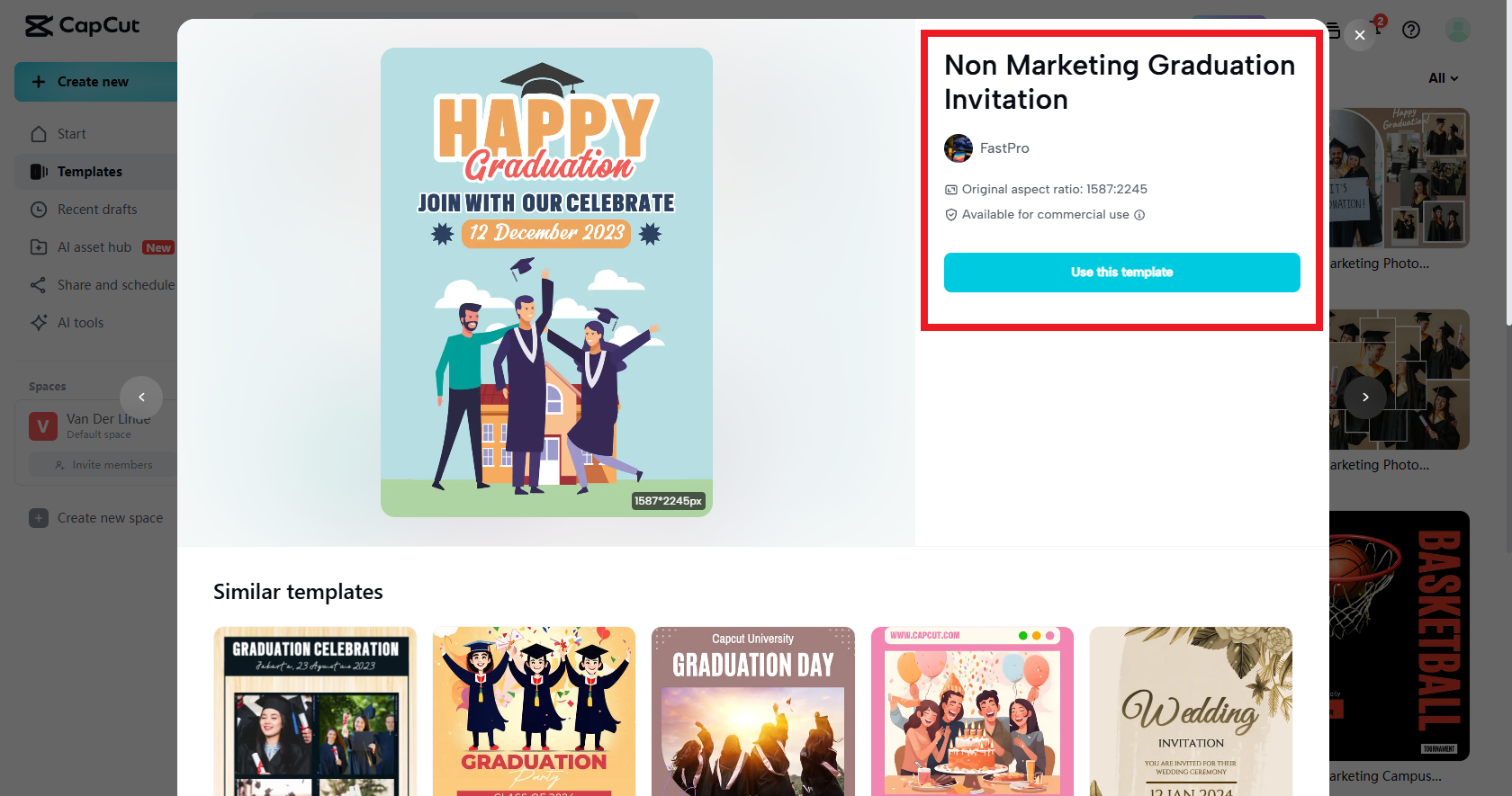 Use your selected template