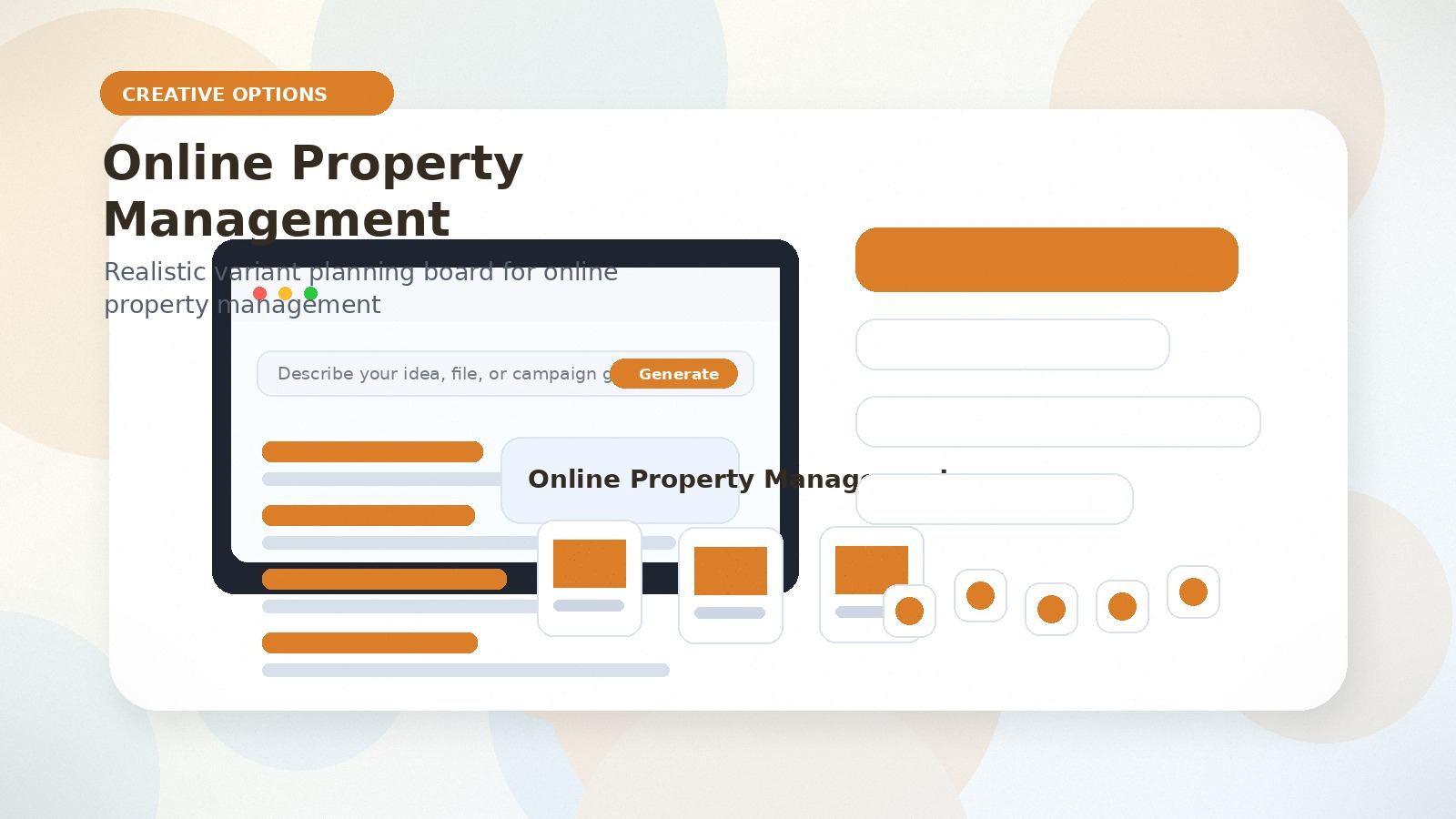 Online Property Management realistic creative options visual for online property management