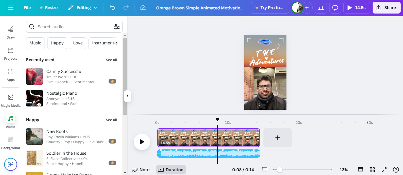 Add and sync audio