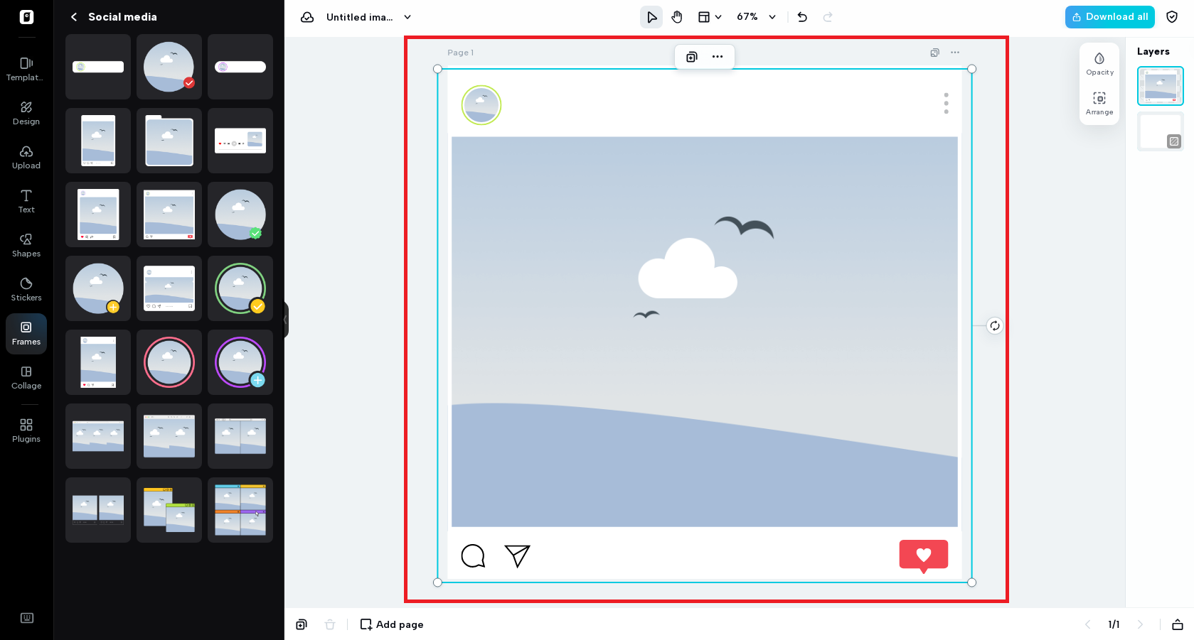 Drag and expand your selected frame