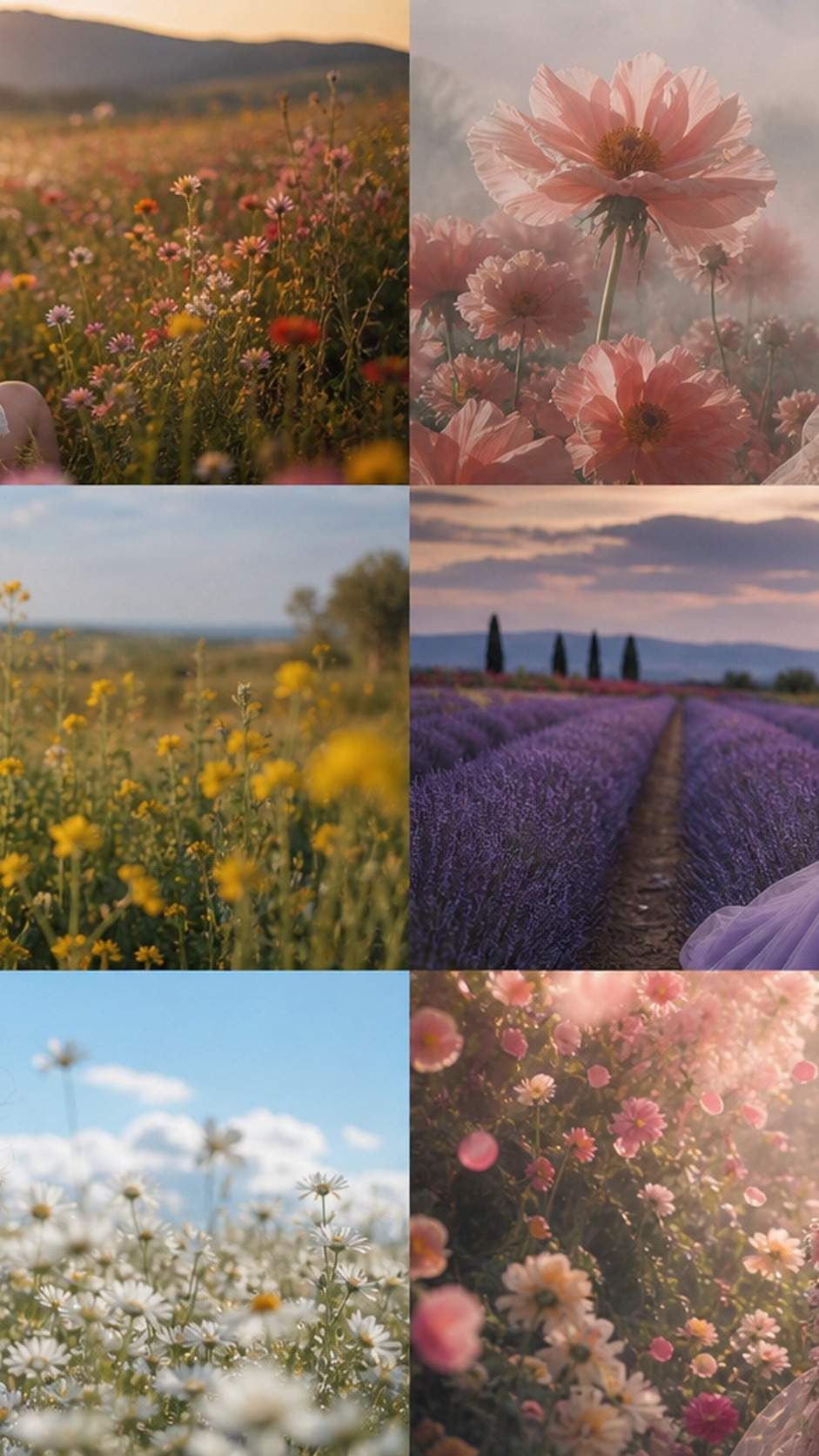 Flower Field AI Prompts mobile hero