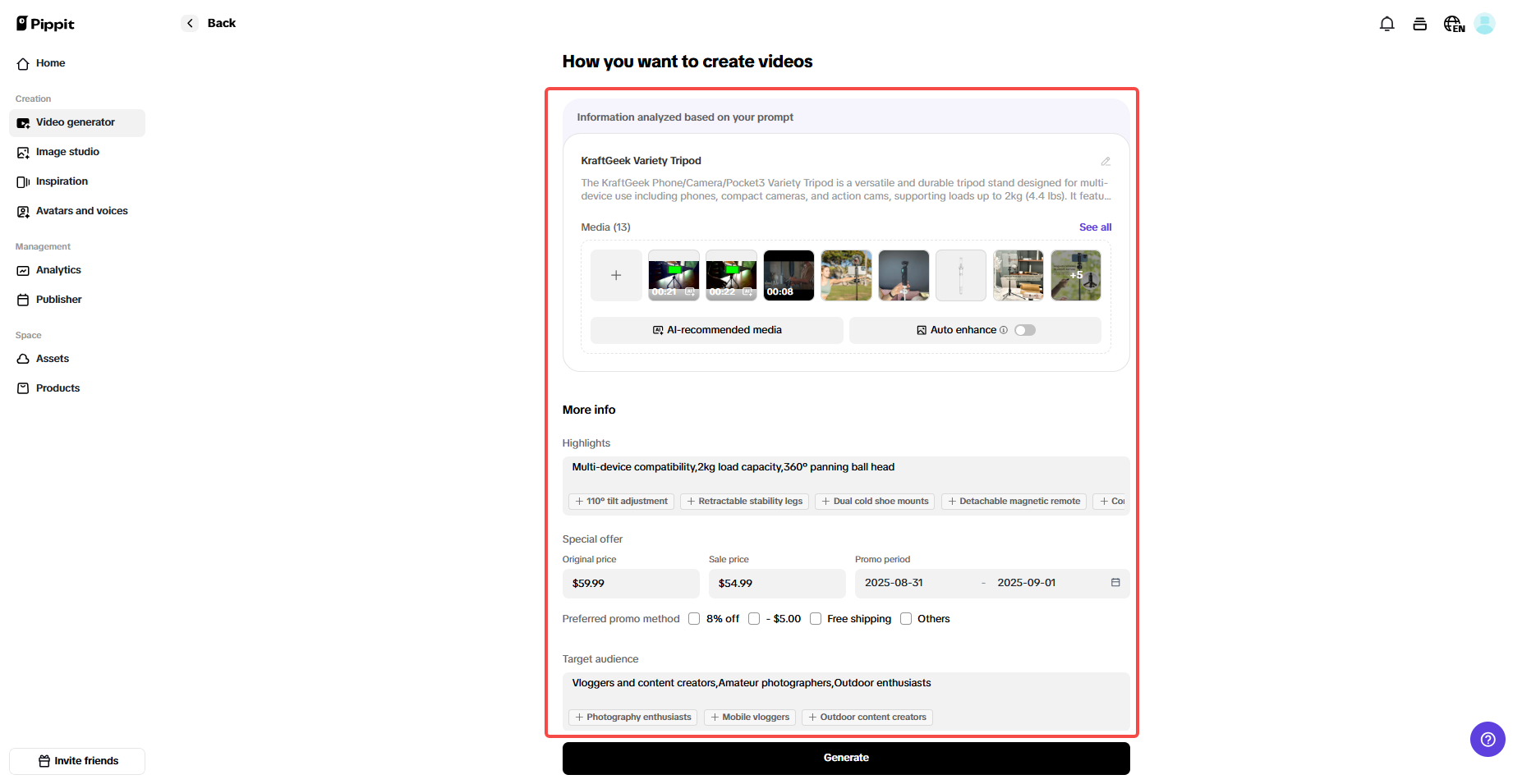 Enter your product details