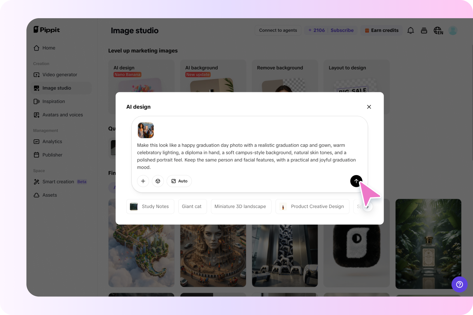 Step 2: Edit the image with a graduation prompt