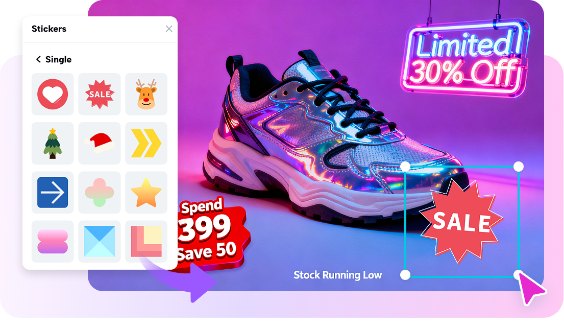 Rich image editing tools in the CapCut AI photography generator