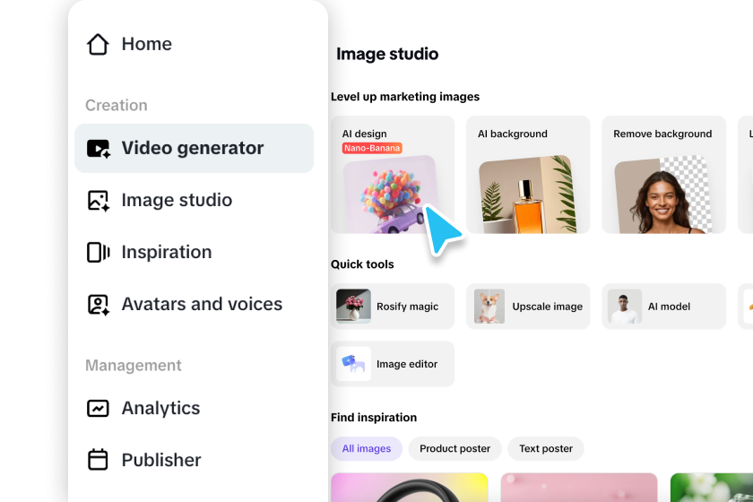 Go to the AI design feature