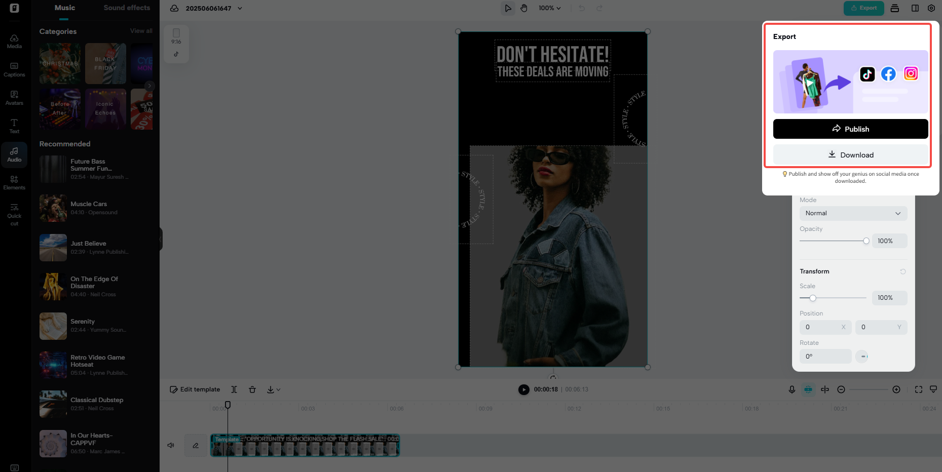 Multiple format exports
