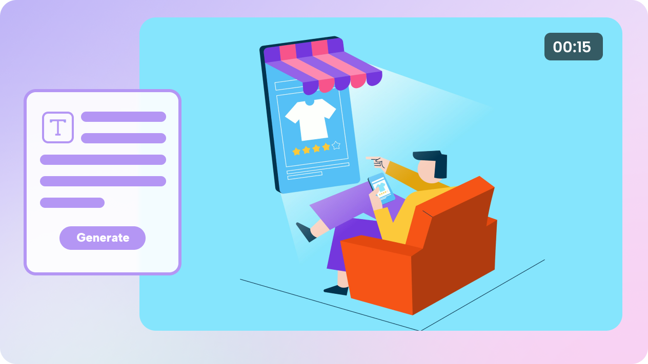 skapa med text till video