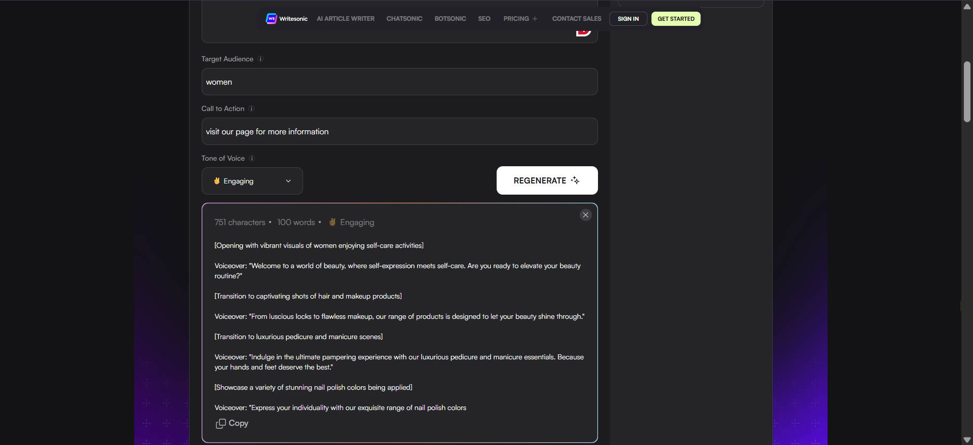 YouTube komut dosyası ai jeneratörü