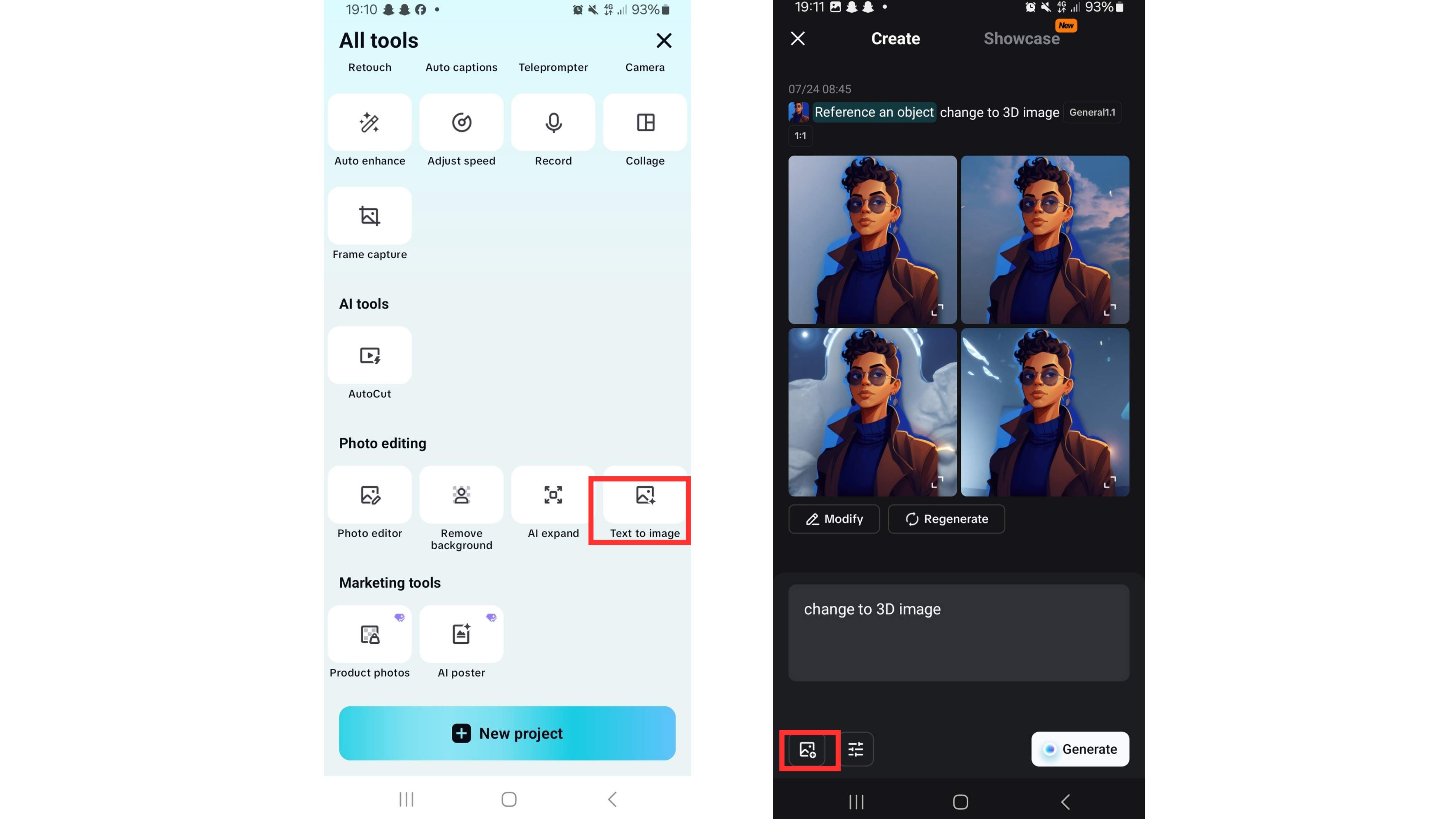 Görüntü düzenle Android - AI arka plan - Konu fotoğrafınızı seçin