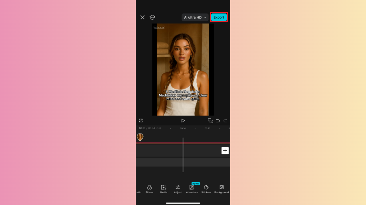 Avatar videosunu dışa aktar