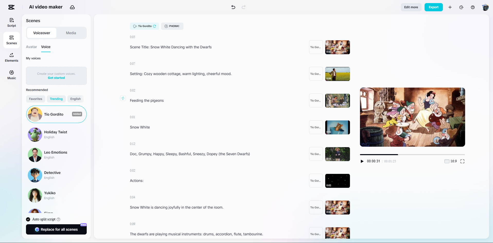 Interface of CapCut Web - an easier way to convert images to videos