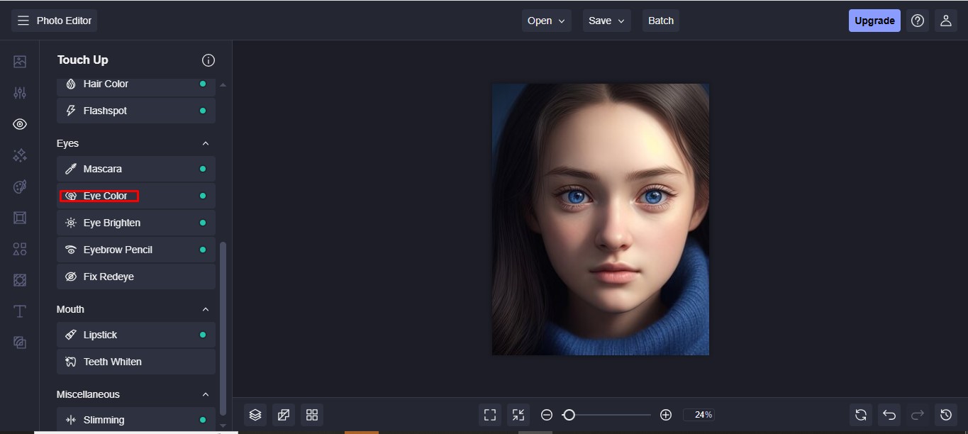 Touchup -  Eyes photo editor free online