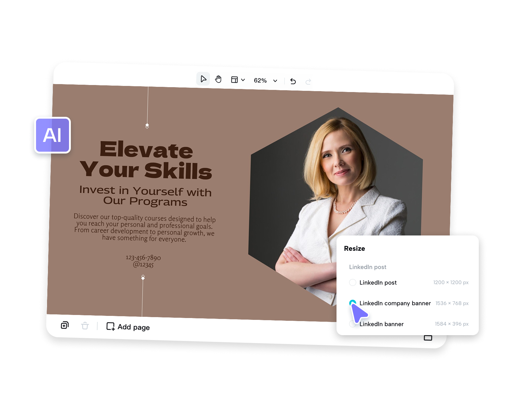 เครื่องมือสร้างแบนเนอร์ LinkedIn