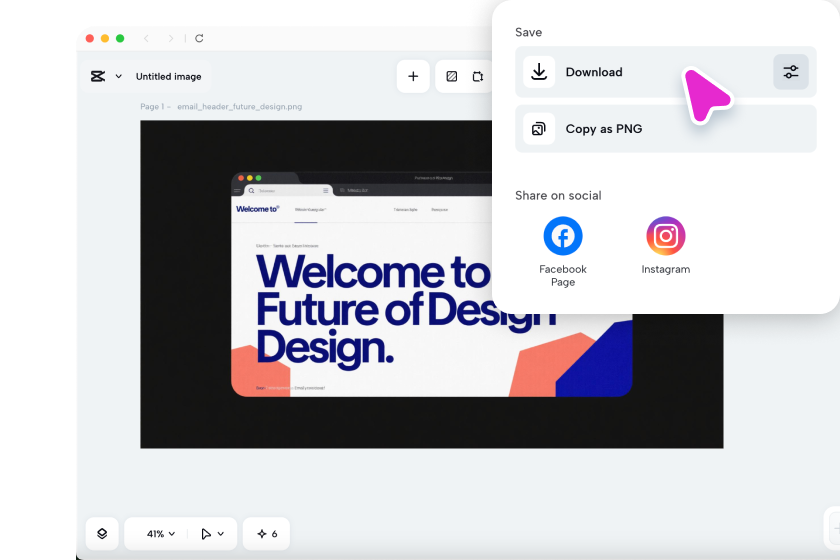 Exporting the final email header design
