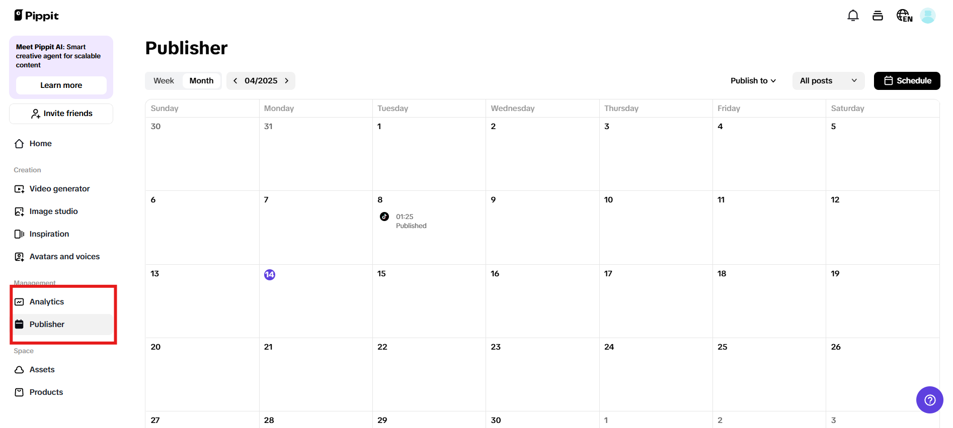 Auto publishing and perfomance insights