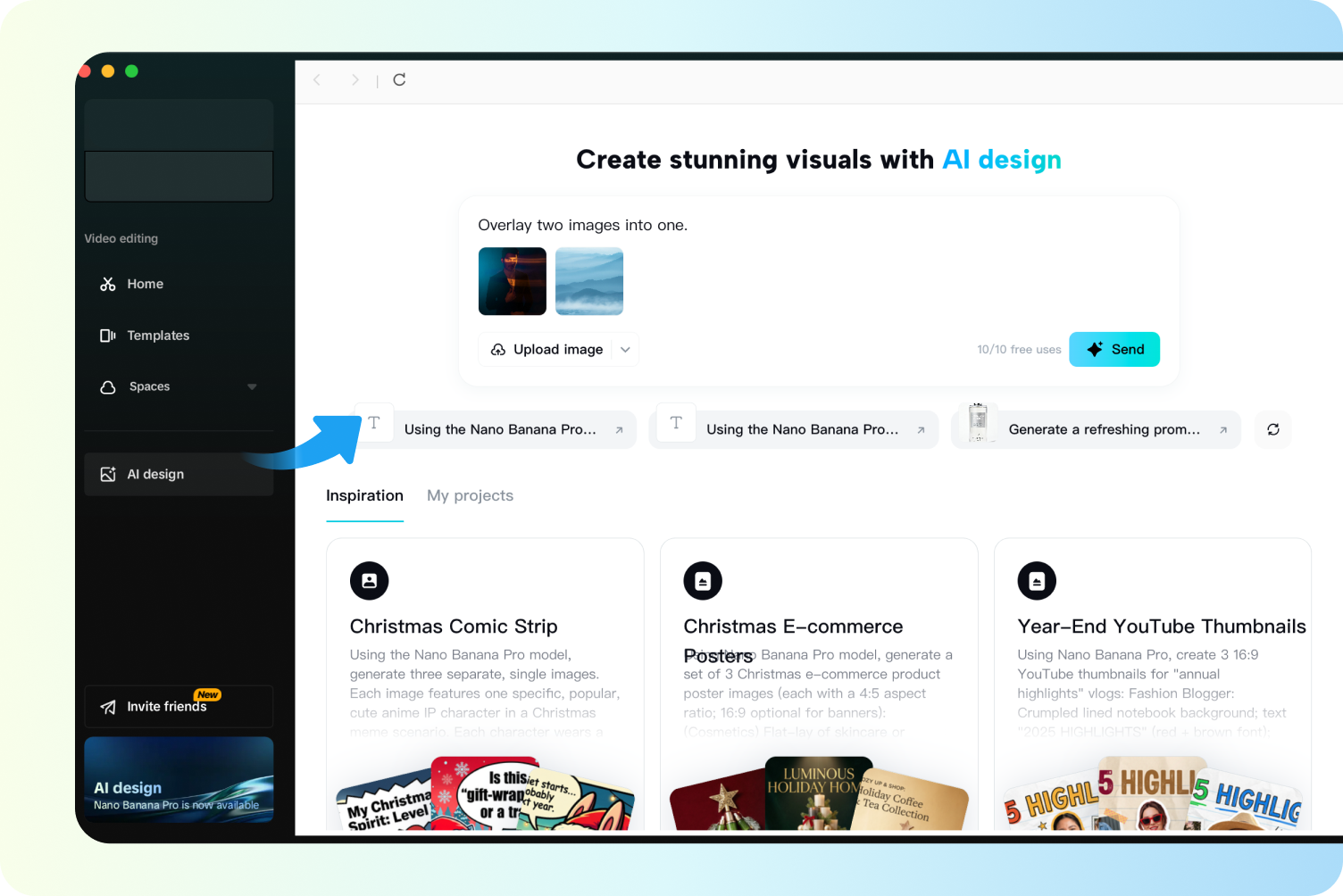 Uploading a base image for overlay images in CapCut